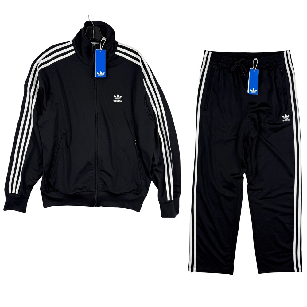 Adidas Originals Firebird Track Suit Mens Size M Black White Jacket Pants NEW